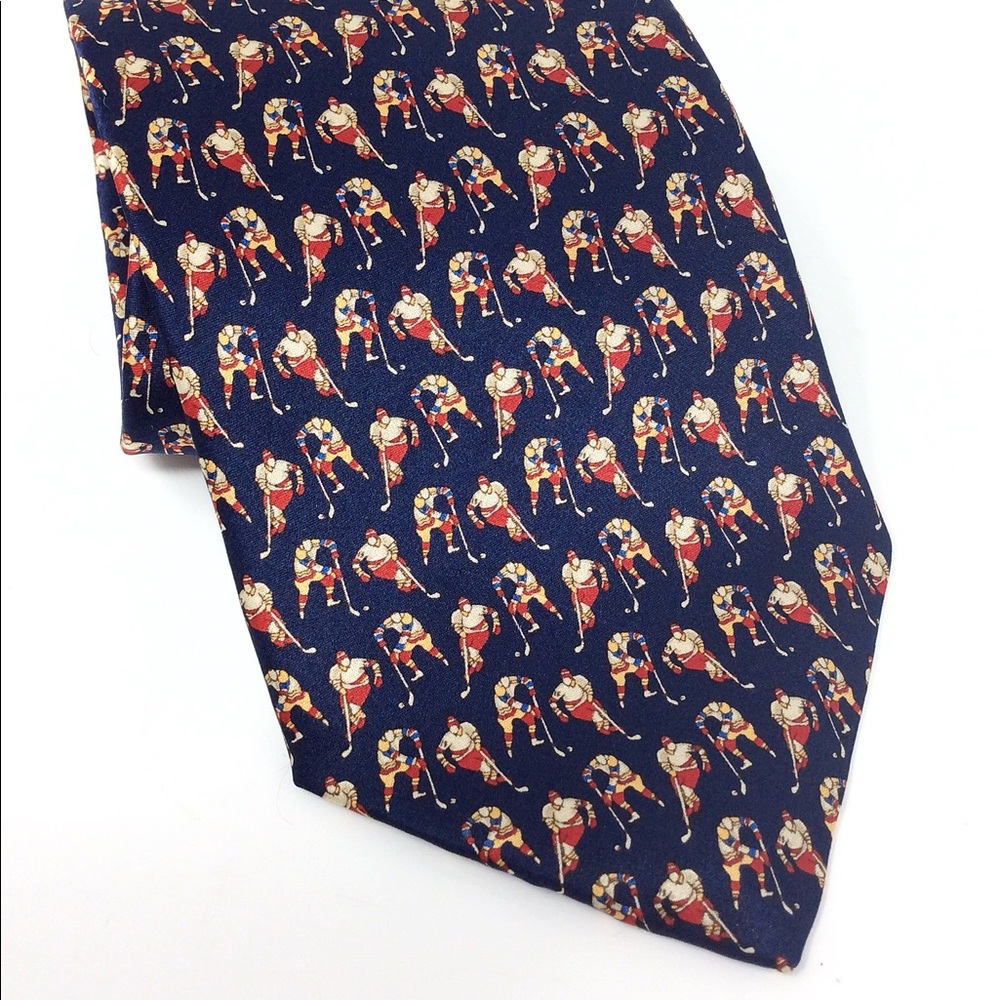 Giorgio 100% Silk Tie Hockey Player Pattern